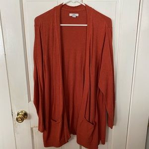 Long Orange Cardigan size 2x